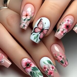 24 Pcs Floral and Butterfly Nail Art Buy One Get One Free